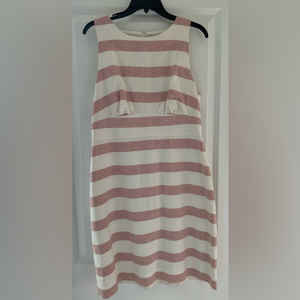 NWT JCREW Factory Size 10 Linen Blend Striped Dress
